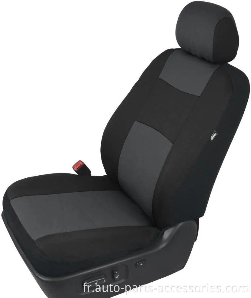 Couvercle de siège de paire de tissu plat en ajustement universel, (noir) s'adapter à la plupart des voitures, du camion, du SUV ou de la camionnette)
